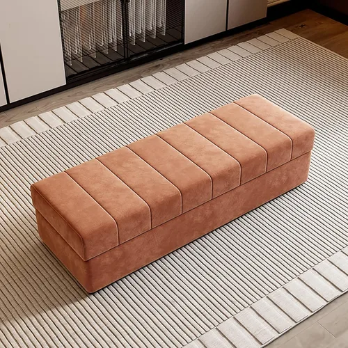 Vista 13 de Amarillo Solid Wood Square Ottoman with Storage – Upholstered Bench for Living Room, Bedroom, Entryway & Shoe Stores – High Resilience Foam Filling