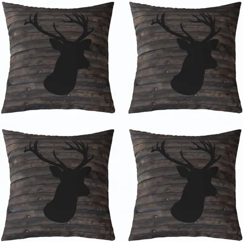 Vista 31 de Juego de 4 fundas de almohada con estampado de piel de vaca de 16 x 16 pulgadas, fundas de cojín de piel de vaca para sala de estar, dormitorio
