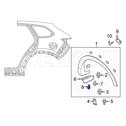 Vista 4 de Rexka Clip de moldeo de panel basculante para Mazda KD53-51-833 CX-3, CX-5, CX-9, MX-30 EV, MX-5 Miata