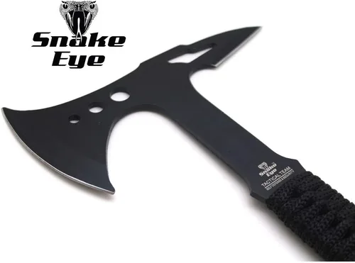 Vista 2 de Snake Eye Tactical Tomahawk compacto Full Tang Hacha de camping Aire libre Gaming (negro 2)