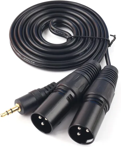 Vista 13 de Cable divisor XLR hembra a macho dual de 3 pines y cable de parche en Y para micrófono, adaptador de audio equilibrado (50CM)