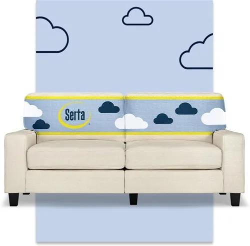Vista 13 de Pemberly Row Sofá moderno de 73 pulgadas con brazos de riel con fundas extraíbles, color beige