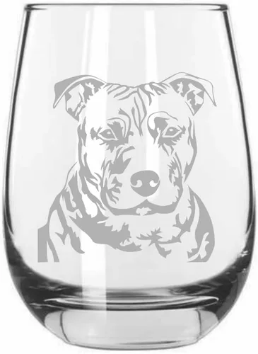 Vista 219 de Shar Pei (chino) - Vaso de vino sin tallo grabado para perro, 15.25 onzas