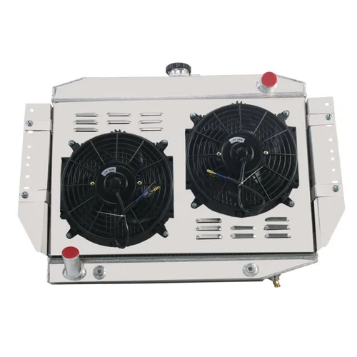 Vista 4 de Relé de ventilador de aluminio de 4 filas para Jeep Wagoneer Cherokee J10 J20 J-100 J-2500 J-2600 J-4600 J-4700 J-4800 5.9L/6.6L V8 1973 1974 1975