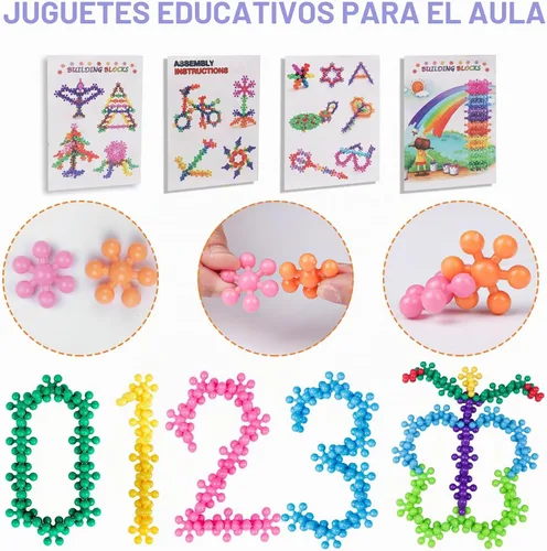 Vista 3 de NEOACT - 200 bloques de construcción para niños, juguetes educativos de construcción Interlocking Plastic Connect Block Manipulatives for