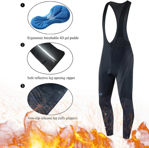 Vista 3 de Pantalones de ciclismo para hombre con acolchado de gel de compresión, mallas elásticas para bicicleta
