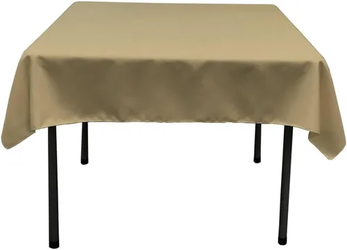 Vista 42 de LA Linen. Mantel cuadrado de popelina de poliéster