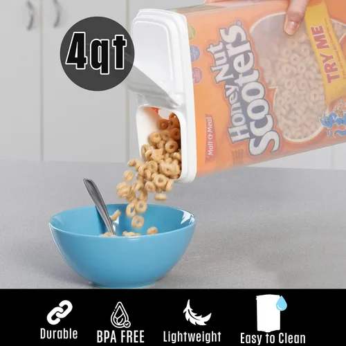 Vista 3 de Buddeez Contenedor de cereales multiusos – Contenedor de almacenamiento de cereales de 4 cuartos de galón, recipiente grande para cereales
