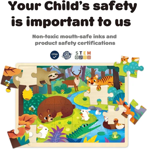 Vista 3 de Rompecabezas de 24 piezas para niños de 3 a 5 años, animales