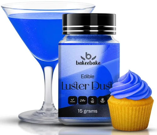 Vista 15 de Bakeebake Luster Dust - Juego de 10 colores comestibles de 0.51 onzas cada botella, purpurina comestible para bebidas y postres, polvo comestible