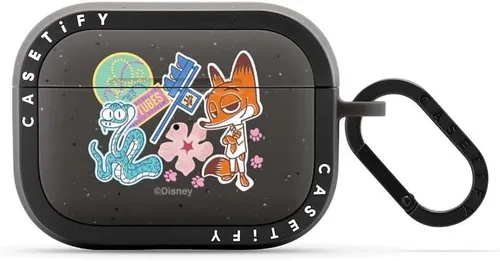 Vista 39 de CASETiFY AirPods Pro (1ª/2ª Gen) Estuche Bounce con Anillo [Colaboración Frozen] - Copo de Nieve de Anna - Taupe Mate