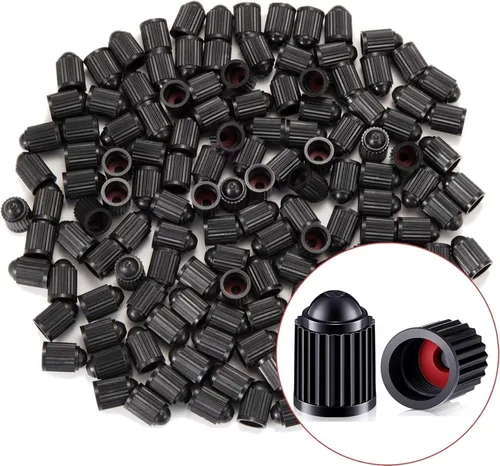 Vista 14 de 50PCS TPMS Tire Valve Long Stem Caps, Black Plastic Valve Caps Universal