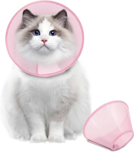 Vista 17 de Supet - Collar de cono para perro ajustable después de la cirugía, collar y cono de recuperación para mascotas cómodo y práctico, para perros