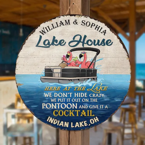 Vista 6 de V VIBEPY Letreros personalizados de Lake House, Life Is Better When Spent With Family and Friends de 8, 12, 14, 18 pulgadas, letreros impresos