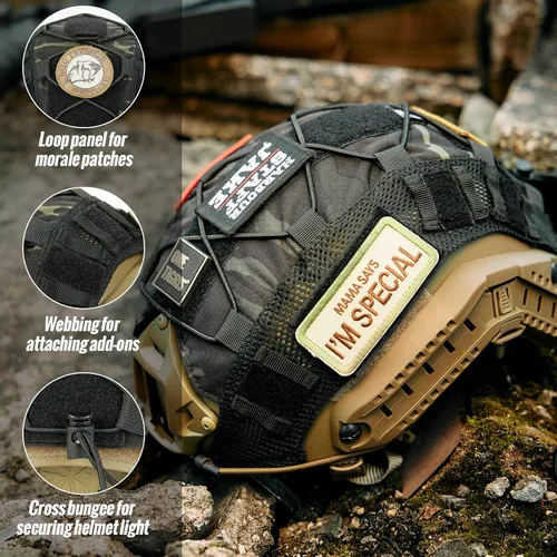 Vista 3 de OneTigris Funda para Casco, Funda de Tela Táctica para Casco Rápido en Talla L o M/L, XL o L/XL, Casco de Protección en Talla XL o L/XL - ZKB12 Sin