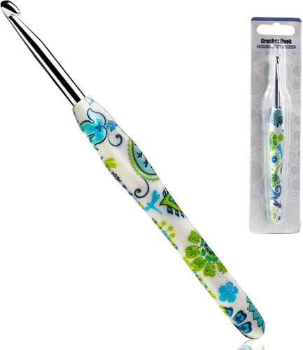 Vista 21 de 2.25mm Gancho de Ganchillo Looen, Mango Ergonómico para Manos Artríticas, Agujas de Tejer de Goma Suave Extra Largas para Principiantes de Crochet