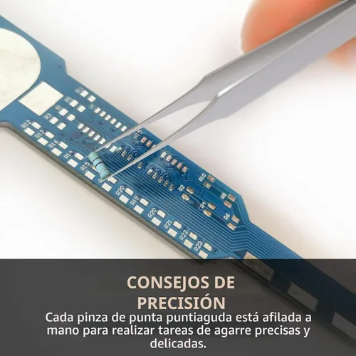 Vista 5 de Pinzas para el cabello encarnado Punta puntiaguda Acero inoxidable de precisión Extra afiladas y perfectamente alineadas para tratamiento