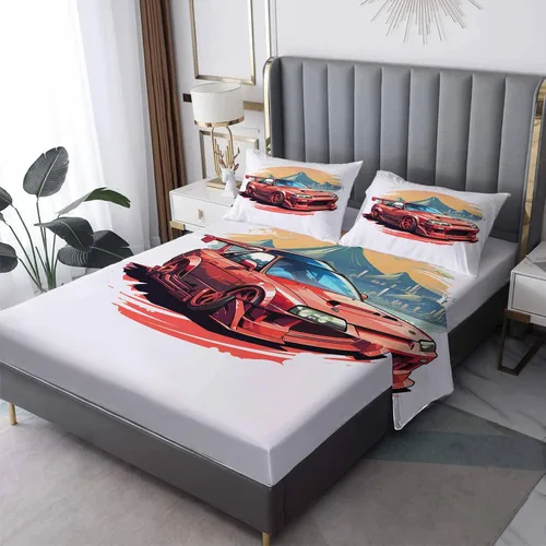 Vista 17 de Juego de sábanas tamaño individual: sábanas y fundas de almohada, sábanas y fundas de almohada, microfibra suave y bolsillo profundo y patrón sin