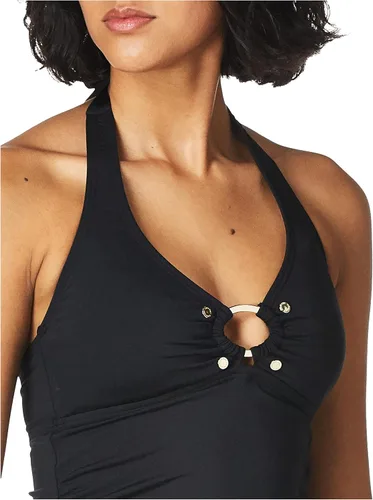 Vista 2 de Calvin Klein Traje de baño tankini liso con copas suaves extraíbles para mujer