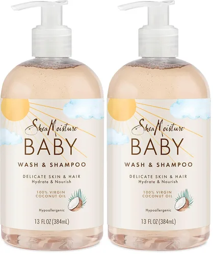 Vista 7 de SheaMoisture - Lavado y champú para bebé 100% aceite de coco virgen con aceite de coco, 13 onzas