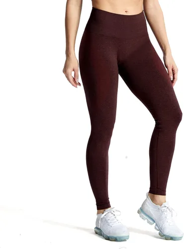 Vista 6 de Aoxjox Leggings de entrenamiento sin costuras para mujer, con contorno de sonrisa, cintura alta, pantalones de yoga para gimnasio