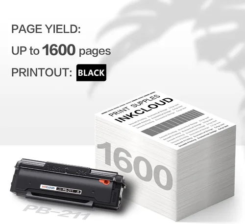 Vista 2 de INKCLOUD Cartucho de tóner negro PB-211 PB-211 EV compatible con impresoras Pantum P2200, P2500W, P2502W, M6500NW, M6550NW, M6552NW, M6600NW