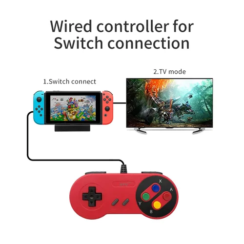 Vista 6 de COIORVIS usb Snes controller Wired Controller for Switch USB controller for PC Emulator Game Mobile Controller for NES wired Joypad Game for