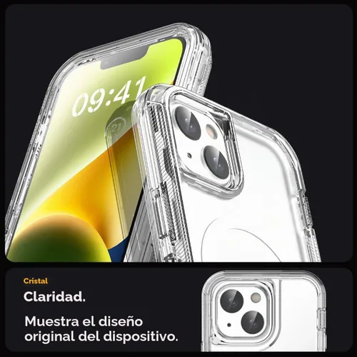 Vista 6 de AICase Funda transparente para iPhone 16e/13/iPhone 14, compatible con MagSafe 3 en 1, resistente protección contra caídas, cuerpo completo, a