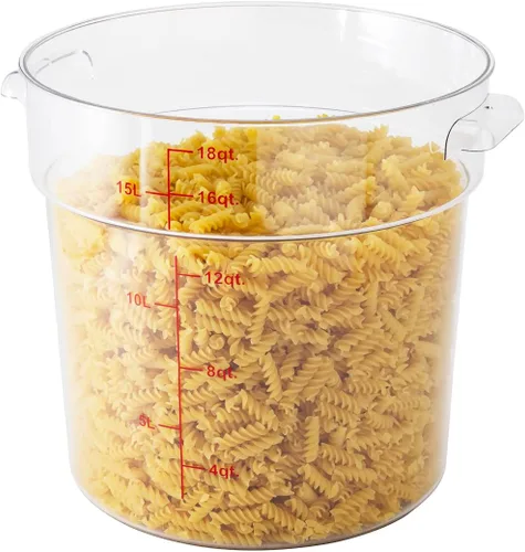 Vista 9 de Restaurantware Met Lux - Contenedor de almacenamiento de alimentos de 8 cuartos de galón, 1 recipiente redondo de almacenamiento comercial, tapa se