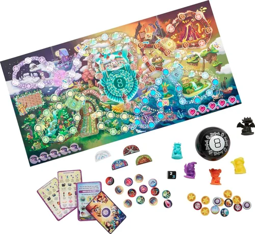 Vista 6 de Mattel Games Magic 8 Ball Magical Encounters Juego de mesa para niños y familias, juego de jugador cooperativo con bola mágica real de 8