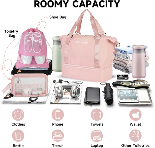 Vista 2 de Bellgyfied Bolsa de gimnasio para mujer, A-Rosa, Moda