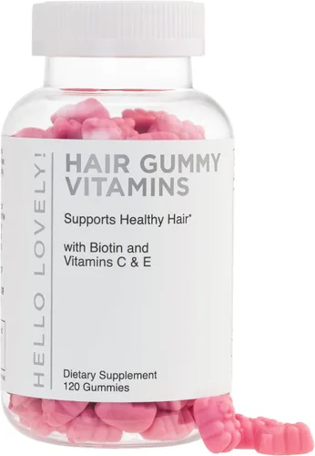 Vista 10 de Hello Lovely - Gomitas de vitaminas para el cabello con biotina, 5000 mcg de vitaminas E y C que apoyan el crecimiento del cabello, vegetariano