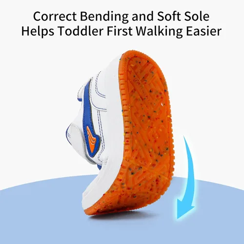 Vista 2 de Dr Kong Boys Girls Skate Shoes for ToddlerLittle Kid Sneakers Athletic Anti-Slip Hook & Loop Healthy Shoes