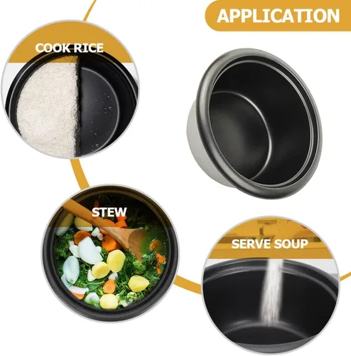 Vista 6 de Operitacx Olla de arrocera interior de 3 tazas/0.5L sin cocinar, olla de repuesto interior antiadherente compatible con olla arrocera de 1.5 L