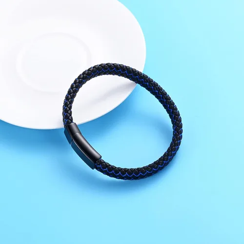Vista 4 de Oinsi Pulsera de cuero para mujeres y hombres, pulsera trenzada de 0.47 pulgadas, recuerdo conmemorativo, urna conmemorativa, regalos de joyería
