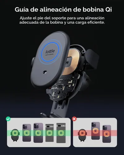 Vista 4 de [Usado] iOttie Auto Sense 2 - Soporte para teléfono con ventilación de aire con carga inalámbrica Qi, soporte de teléfono con sujeción automática
