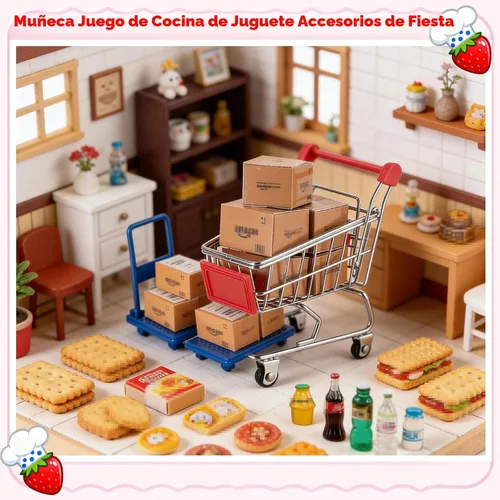 Vista 8 de Vawuz - Set de 175 piezas de cajas de mensajería en miniatura para centro comercial, cajas de envío, modelos de carritos de mano de mini