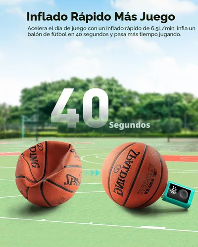 Vista 7 de ETENWOLF Bomba de bola eléctrica de inflado y desinflado de 2 a 17 PSI, bomba de baloncesto con manómetro preciso, bomba de aire recargable