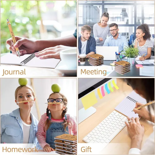 Vista 6 de Resurhang 20 juegos de cuadernos inspiradores a granel de Navidad para empleados, regalos de agradecimiento a los empleados, planificador semanal