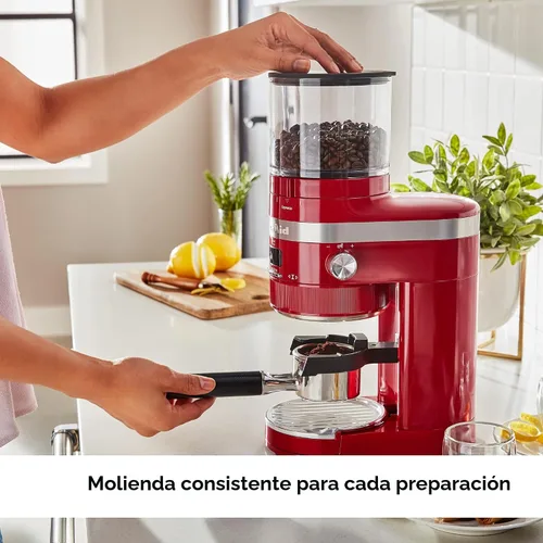 Vista 3 de KitchenAid Molinillo para café, de rebaba - KCG8433 - Rojo Imperio Smart Dosing Technology for Ideal Grounds, 70 Grind Settings for All Brew