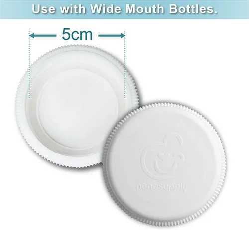 Vista 6 de Nenesupply Tapas para botellas de viaje, compatibles con botellas Nenesupply, botellas Spectra, botellas de Avent de boca ancha, tapa de una pieza