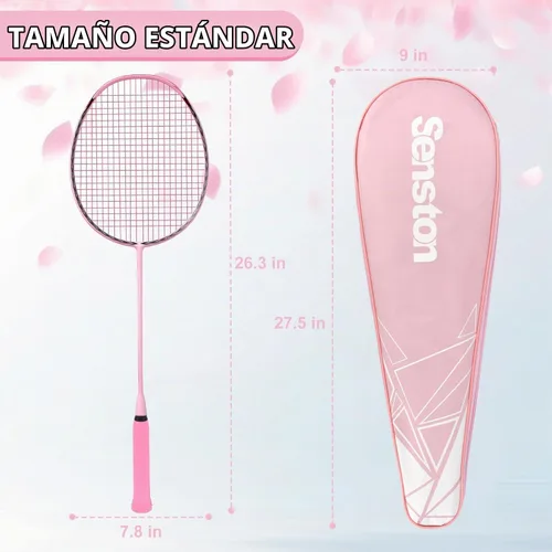 Vista 7 de Senston N90 Badminton Racket, 6U Single High-Grade Badminton Racquet, Professional 100% Full-Carbon Badminton Racket