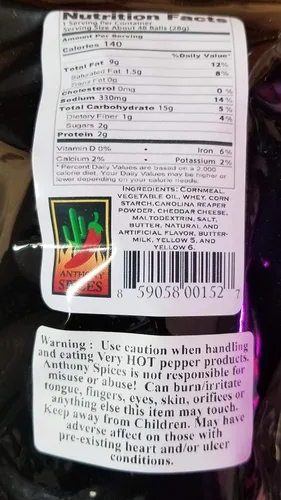 Vista 2 de Anthony Spices - Bolas de queso Carolina Reaper (Bolas de queso extremadamente picantes)