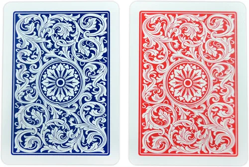 Vista 3 de Copag 1546 Design - Juego de cartas 100% de plástico, tamaño de póquer (estándar) rojo/azul (índice jumbo, 1 juego)