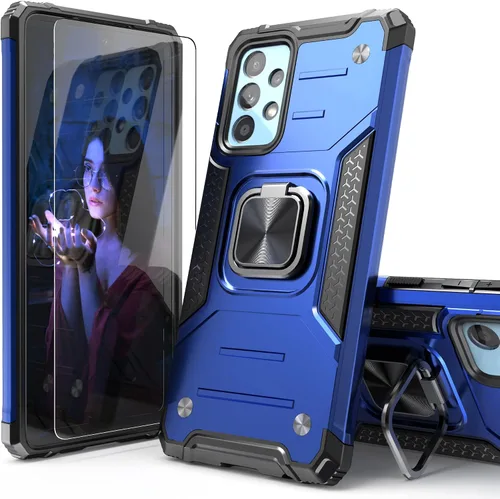 Vista 13 de Funda para Galaxy A52 5G con protector de pantalla, a prueba de caídas, ajuste delgado, con soporte para automóvil, funda protectora ligera