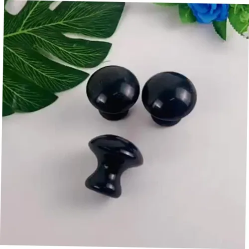 Vista 8 de ABOOFAN Herramienta de masaje de hongos de obsidiana Gua Sha Stone Masajeador Facial Face Stone Gua