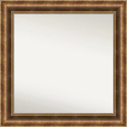 Vista 227 de Amanti Art Espejo de pared personalizado no biselado (25 x 25 pulgadas), marco de bronce acentuado, varios tamaños personalizados, espejo de baño