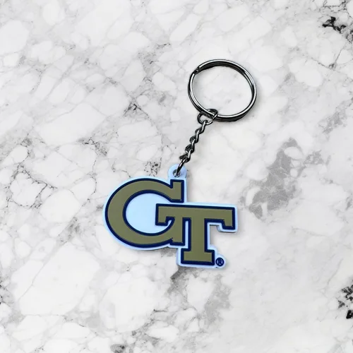 Vista 5 de Desert Cactus Georgia Tech Keychain Yellowjackets Car Keys Holder (PVC)