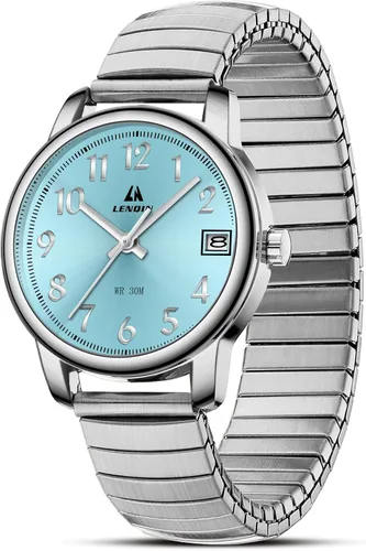 Vista 13 de LN LENQIN Relojes para mujer, reloj de cuarzo analógico de acero inoxidable para mujer, impermeable, fácil de leer, reloj de pulsera para mujer
