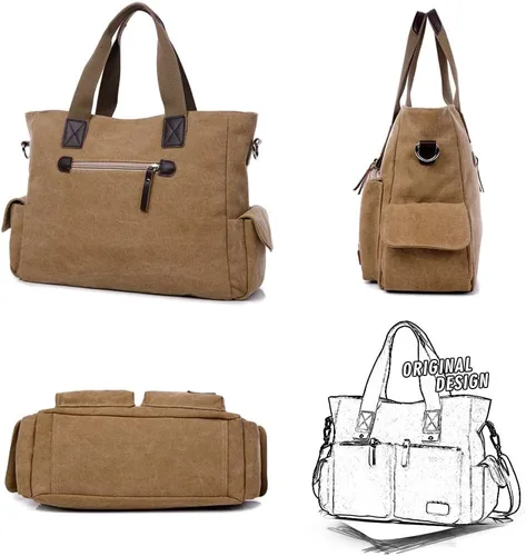 Vista 3 de ToLFE Bolso de mano con asa superior para mujer, bolso de hombro, bolso de mensajero, bolso cruzado, bolsa de viaje para trabajo